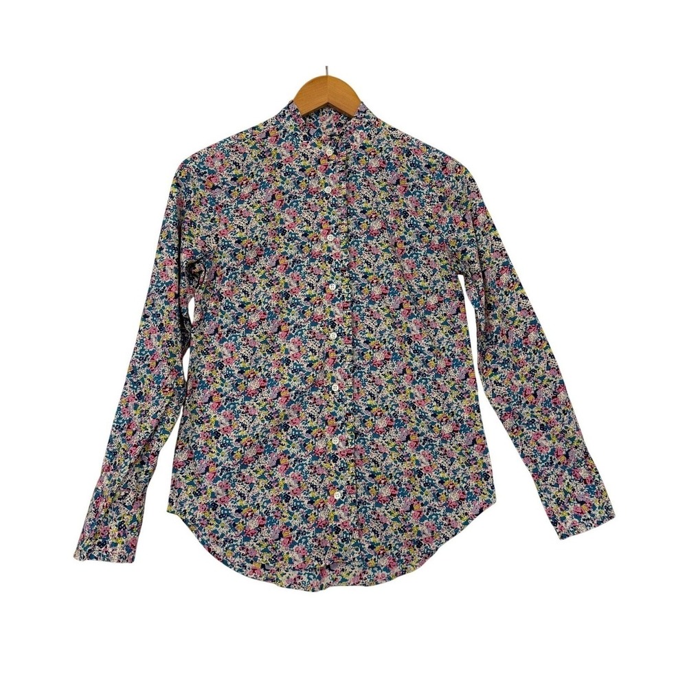 Liberty Art Fabrics For J Crew Shirt Sz‎ 0 Floral Ruffle Artsy Decor Top